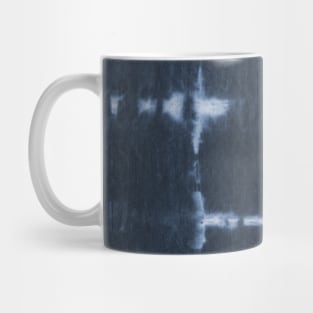 Soft texture of Shibori squares - navy blue Mug